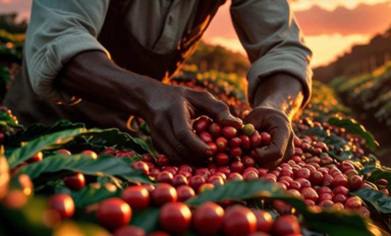 Produtor colhendo frutos vermelhos, representando a defesa de práticas comerciais justas para proteger a indústria nacional contra concorrência desleal.